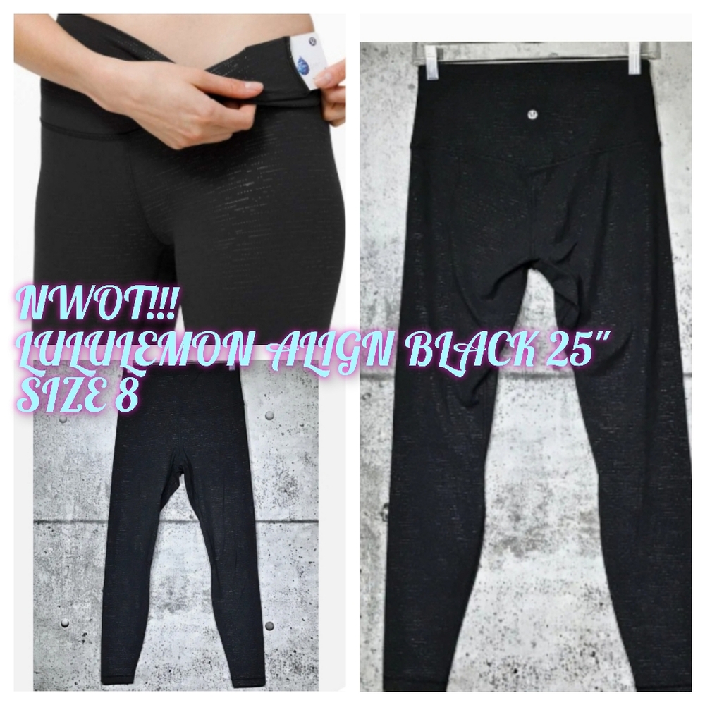 NWOT!! 🍋 Lululemon 🍋 Align  25" Black Size 8